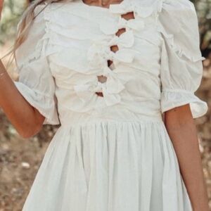 Bright White Sophie the label Bow Detail Dress NWT
